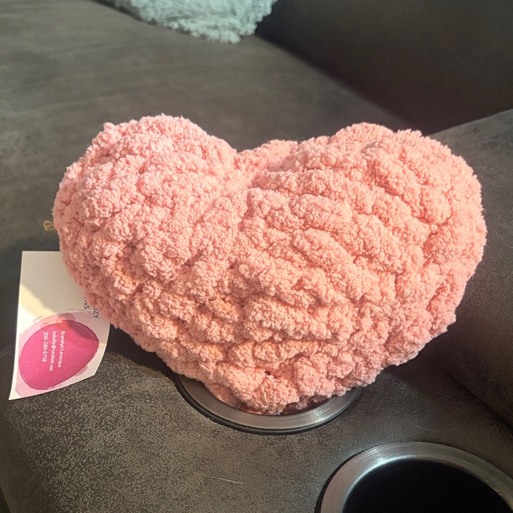 Pink Heart-Shaped Plush Pillow